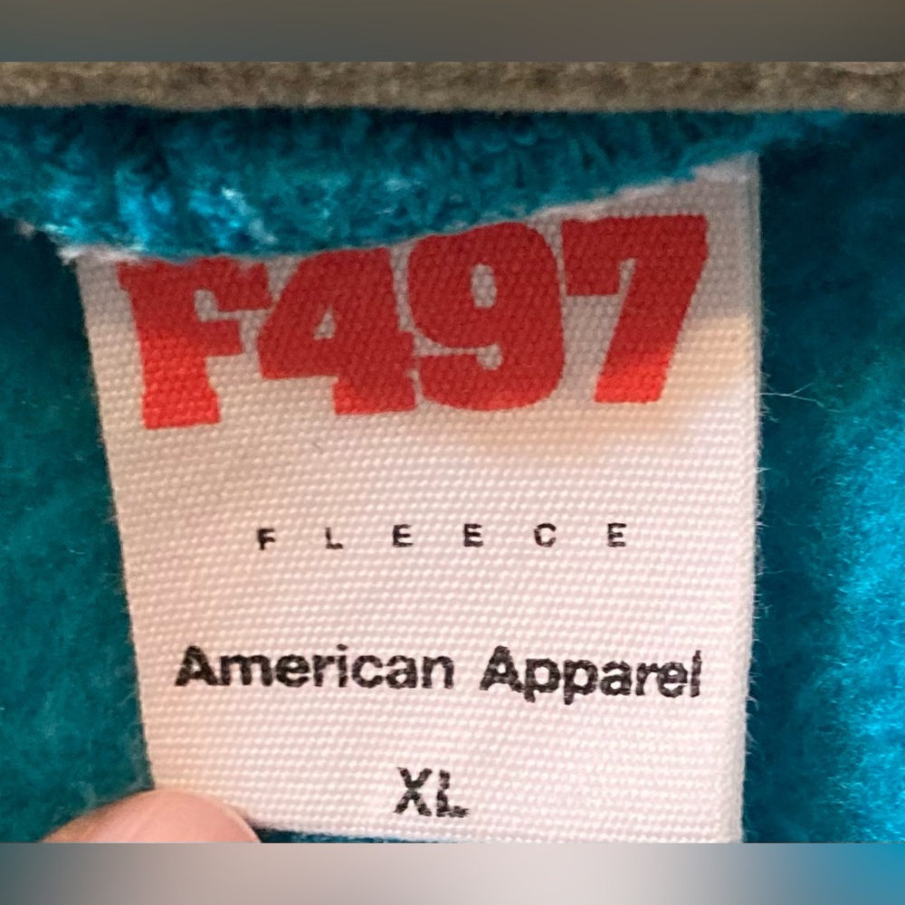 American Apparel Unisex Hoodie, Size XL, Turquoise, Too Kawaii To Live - Picture 2 of 3